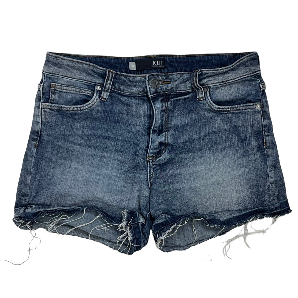 Kut from the kloth Andrea Short Stretch Raw hem Jean Shorts Sz 10